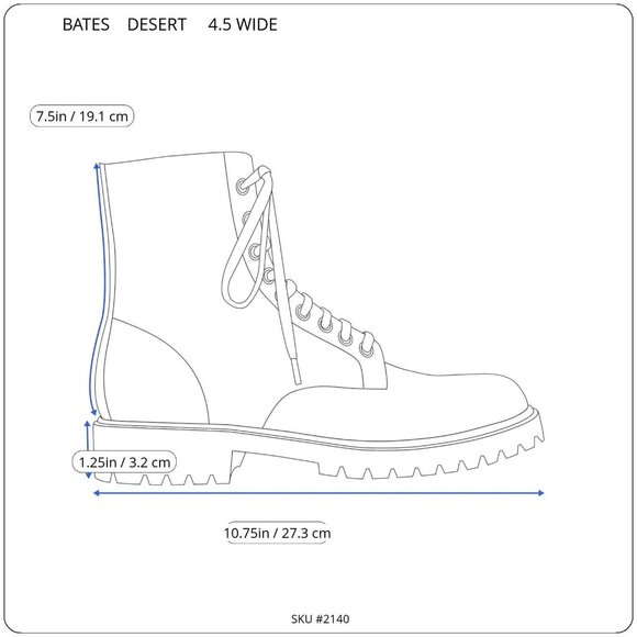 Tan Bates Uniform Footwear Boots 4.5 WIDE UNISEX SEE MEASUREMENTS GORE-TEX NEW - Picture 6 of 16